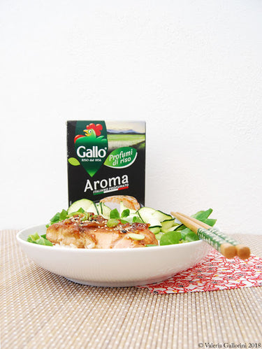 foto ricetta SALMONE GLASSATO AL MIELE E SALSA DI SOIA CON EDAMAME E RISO BASMATI 