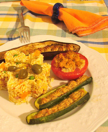 foto ricetta Riso Basmati alla cantonese con verdure ripiene al forno 