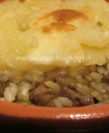 foto ricetta Cocotte di riso, patate e funghi 