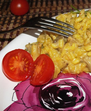 foto ricetta Risotto funghi e zafferano, un primo facile e veloce 