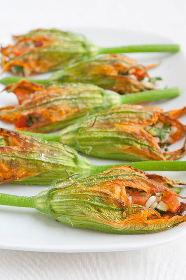 foto ricetta Fiori di zucca croccanti dal cuore di riso integrale 