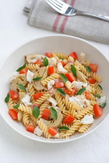 foto ricetta Fusilli ai 3 cereali con carciofi e orata aromatizzati alla pancetta 