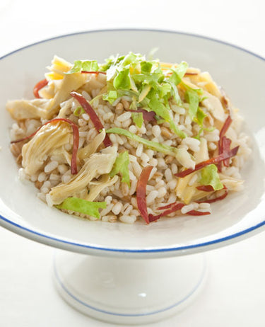 foto ricetta insalata di riso con petto d'oca affumicato e carciofini 