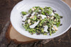 BLACK RICE SALAD WITH COURGETTE PESTO ALMOND AND SHAVED RICOTTA 