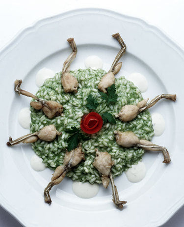 foto ricetta Riso con prezzemolo, cosce di rana e salsa all'aglio 
