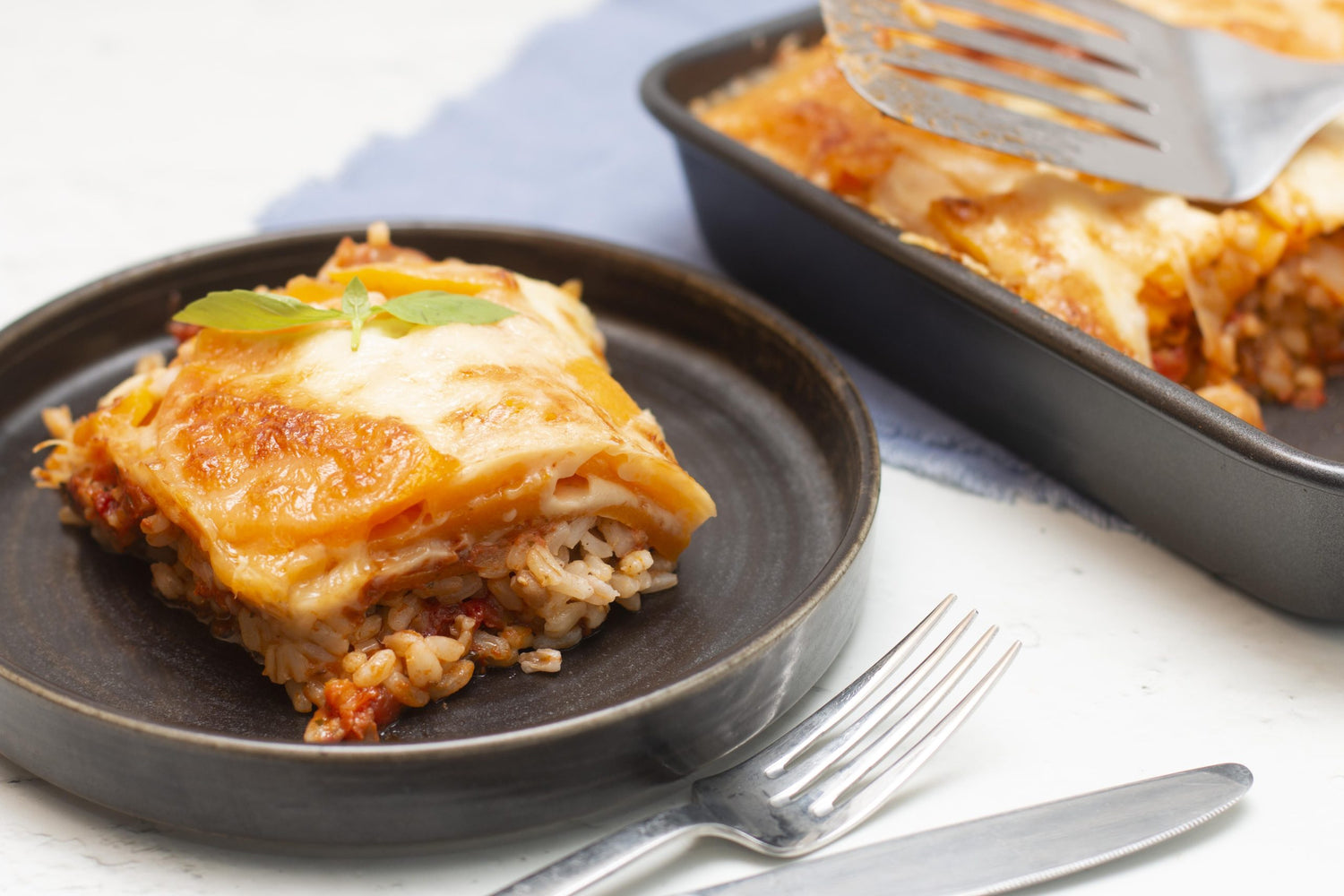 BAKED PUMPKIN, MOZZARELLA  & 3 GRAIN PARMIGIANA 
