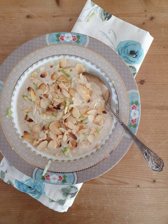 RICE PUDDING WITH MASCARPONE, APPLE & ALMOND FLAKES 