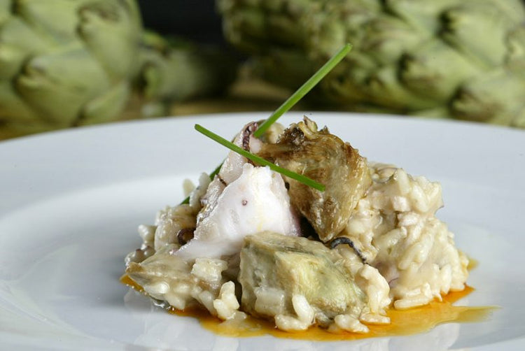 RISOTTO DE PULPO Y ALCACHOFAS 