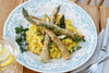 Risotto Milanese mit gebackenem Parmesan-Spargel 